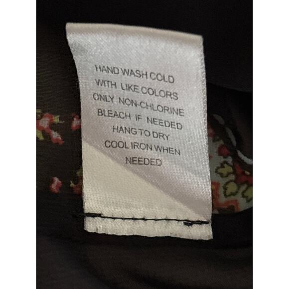 Daniel Rainn Women's Size Large Sheer Black Floral Breathable Long Sleeve Blouse - Picture 5 of 11